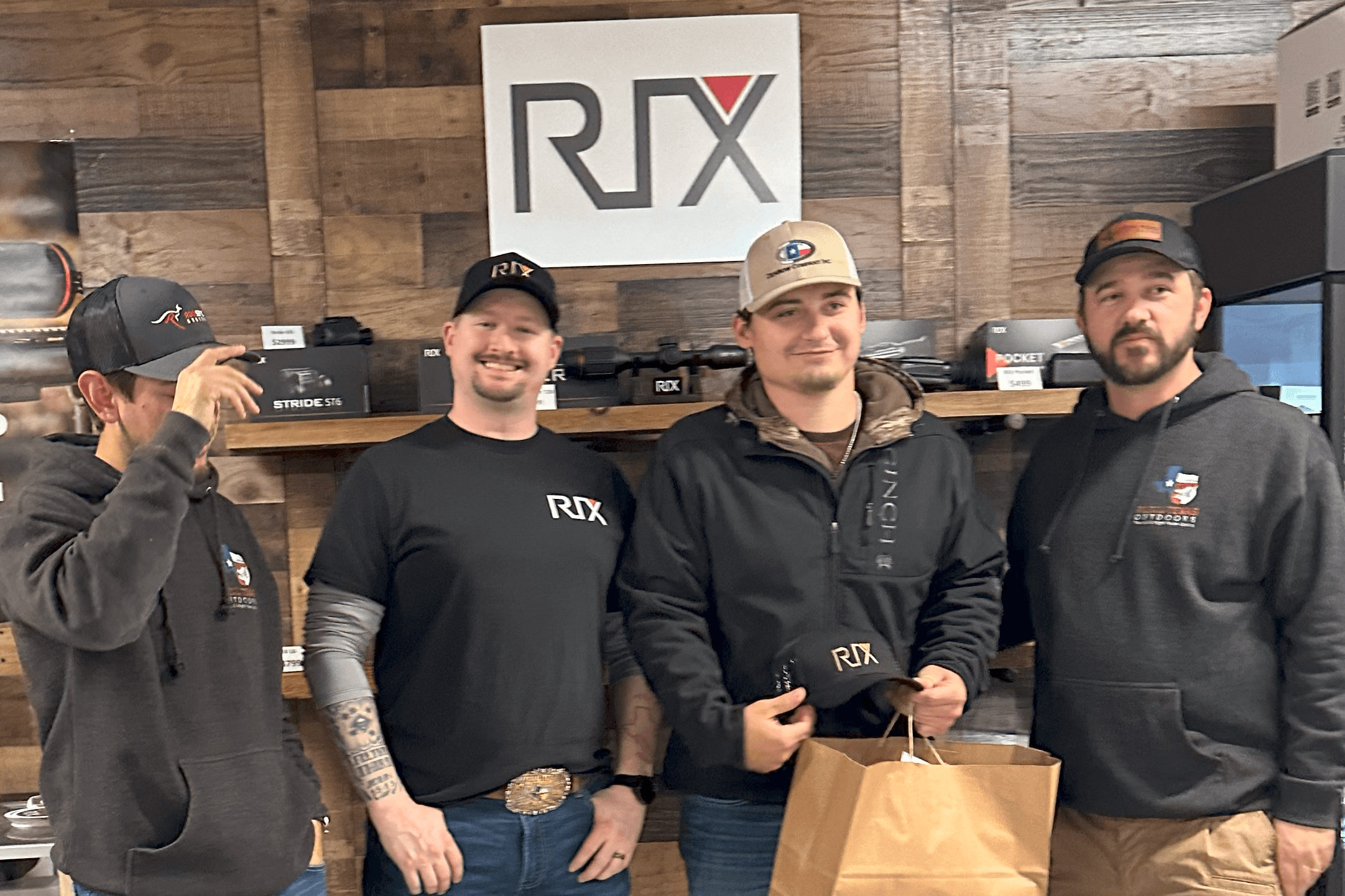 RIX rep Ryan with a group at Feral Texas Outdoor Open House.